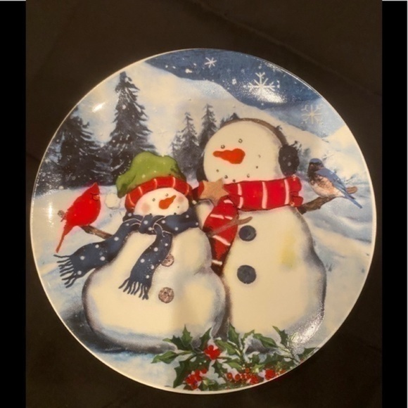 Holiday Magic Snowman Canape Plates -Set of 4 - Picture 7 of 9